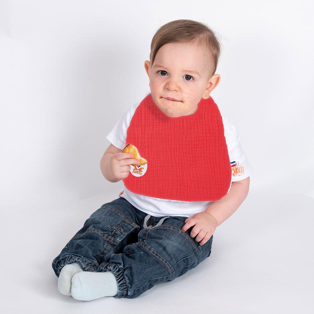 Slabbetje van biologisch katoen - rood - FamilyStuff