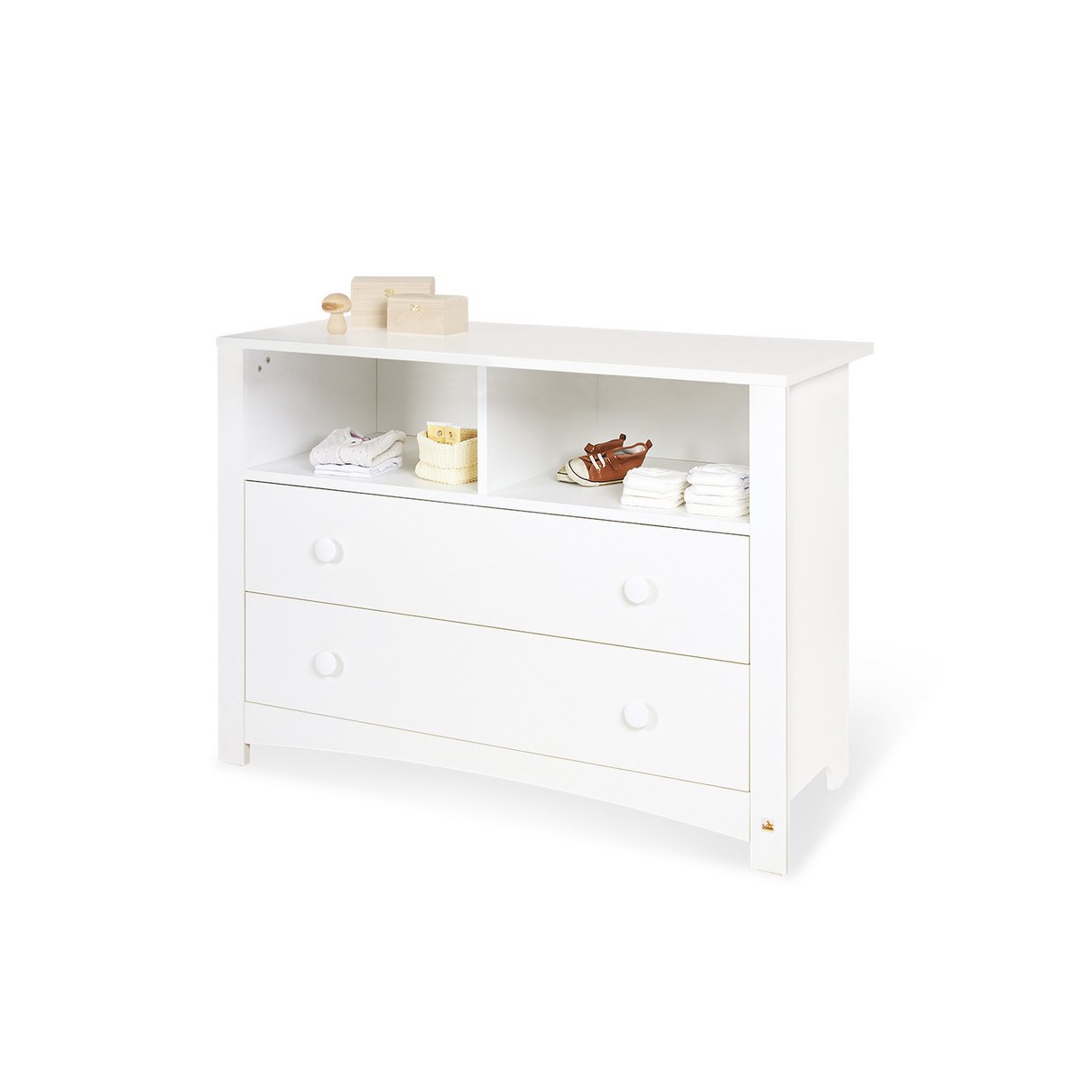 Babykamer Florentina wit: ledikant en extra brede commode