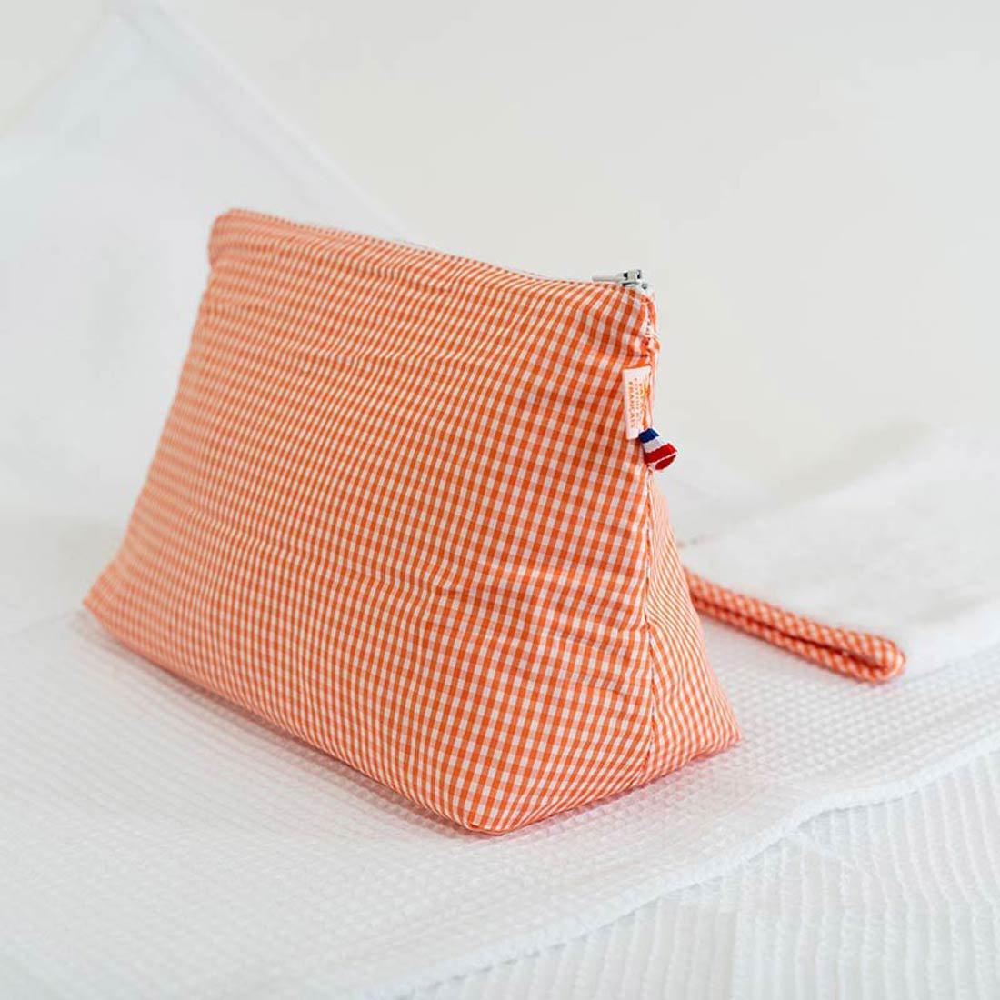Gingham toilettas van biologisch katoen - FamilyStuff