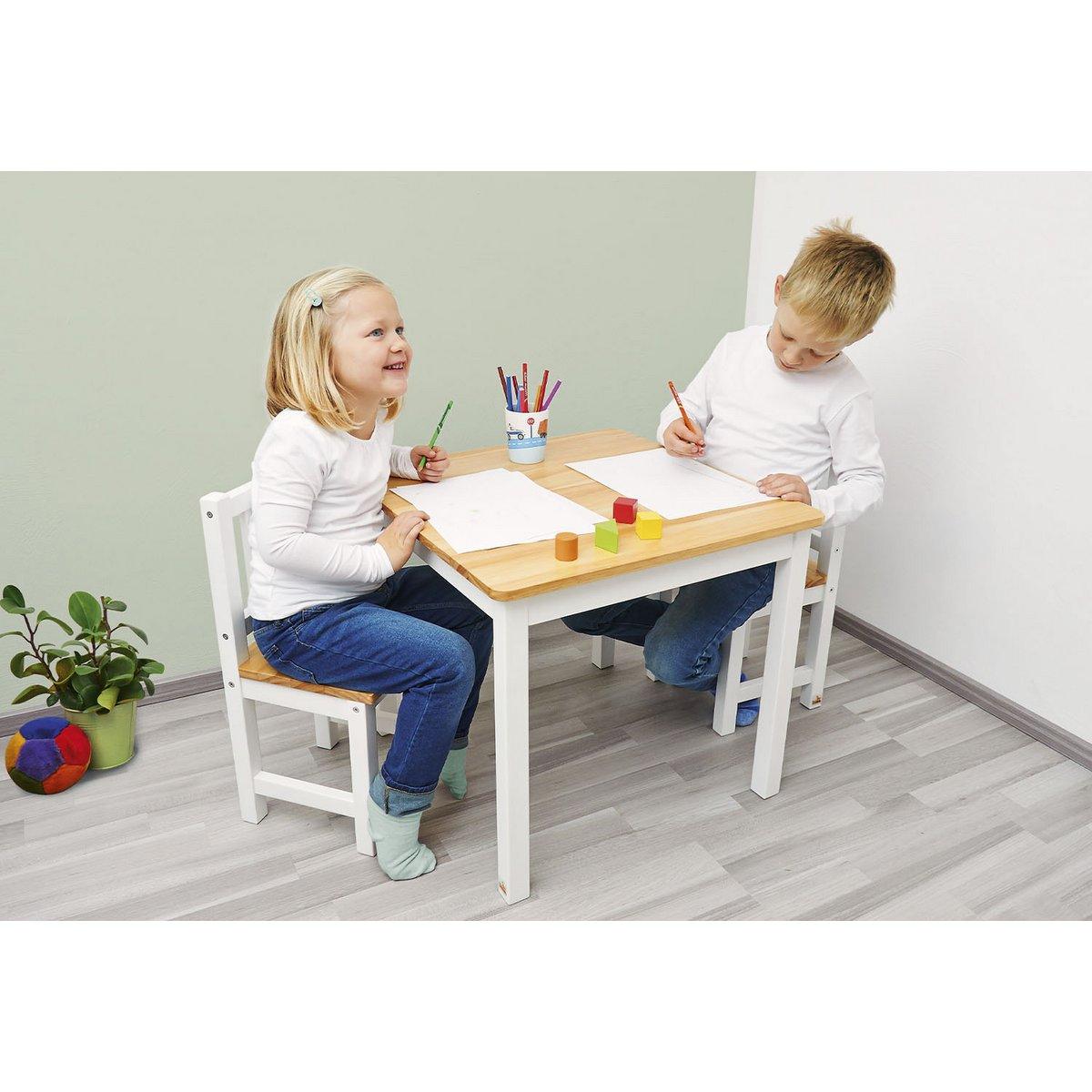 Kinderstoel Fenna - wit/naturel - FamilyStuff