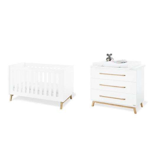 Premium babykamer Riva 2-delig – ledikant & commode, Scandinavisch design