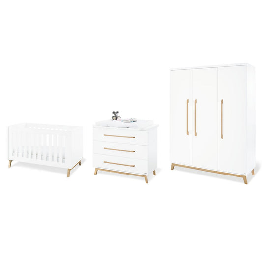 Babykamer comleet Riva: ledikant, commode en grote kledingkast