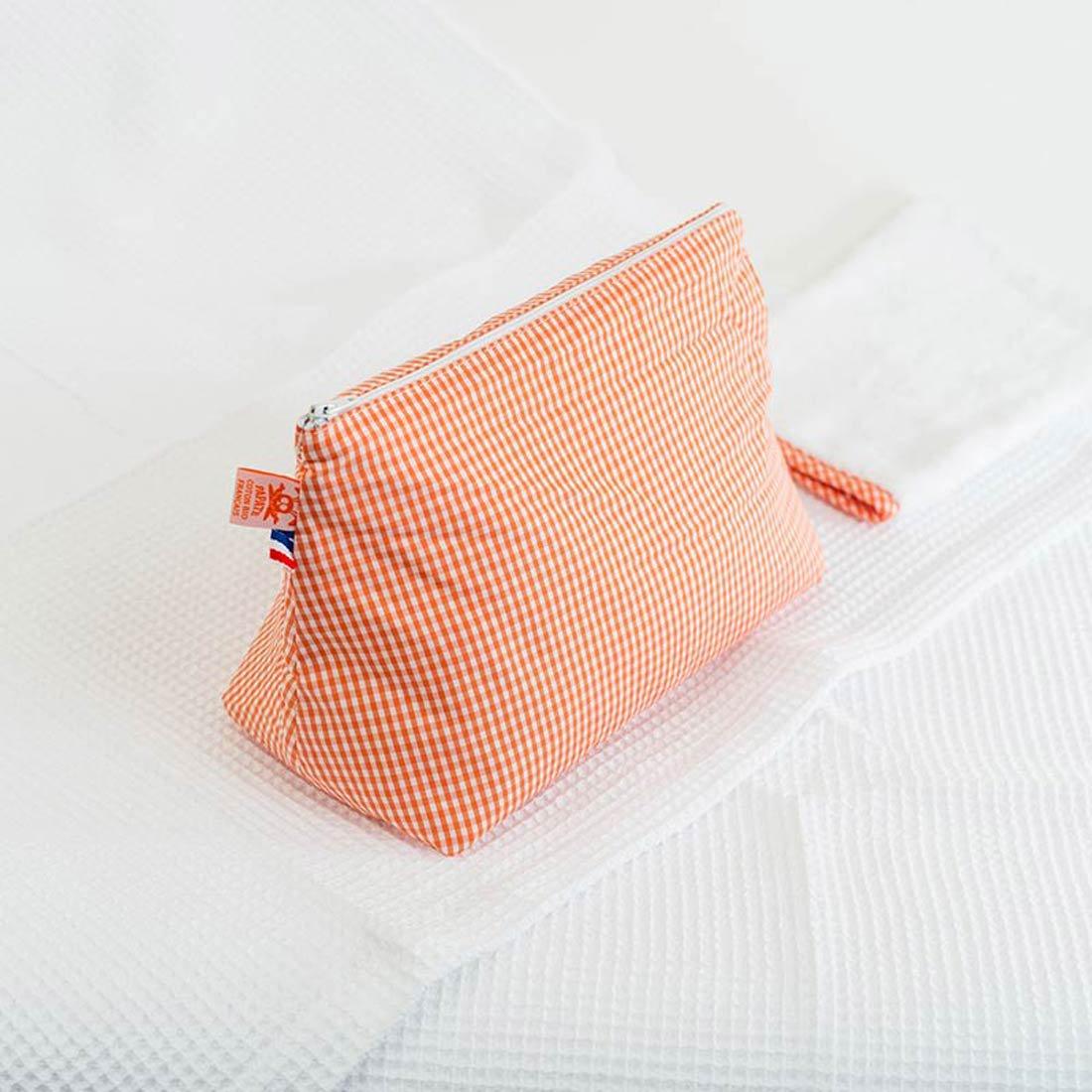 Gingham toilettas van biologisch katoen - FamilyStuff