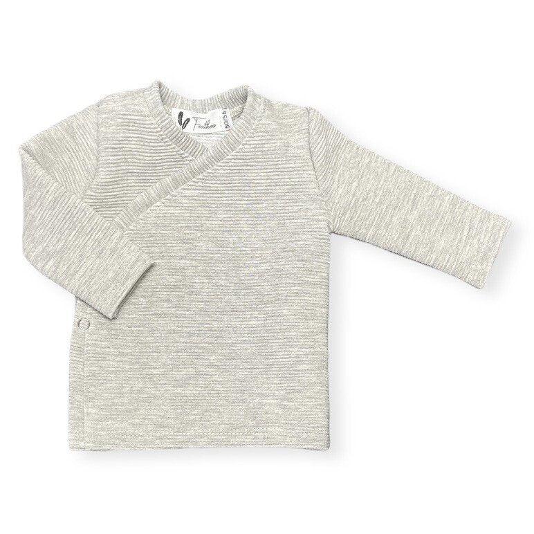 Overslagshirtje ribbel - licht grijs - FamilyStuff
