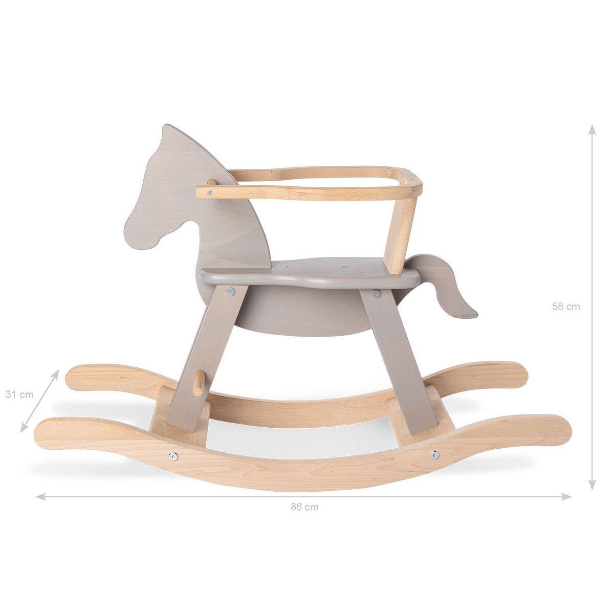 Hobbelpaard - grijs/hout - FamilyStuff
