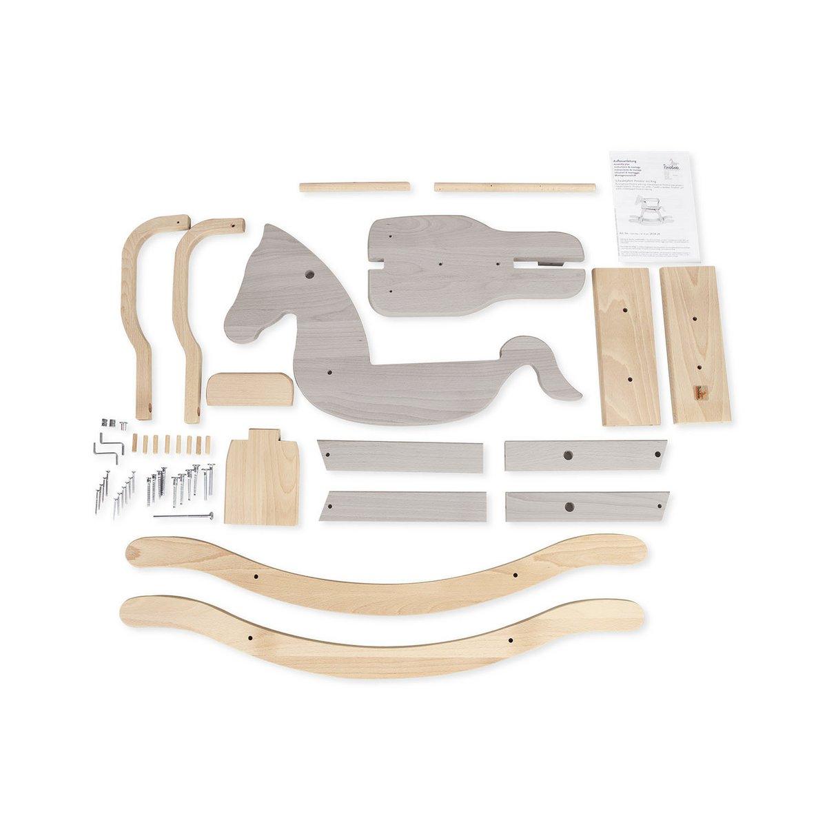 Hobbelpaard - grijs/hout - FamilyStuff