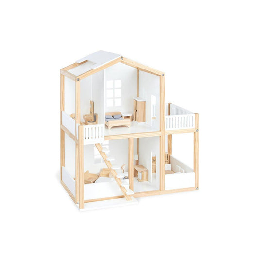 Houten poppenhuis wit - FamilyStuff