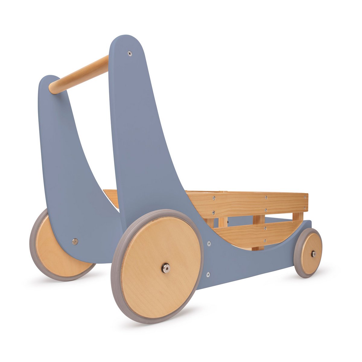 Kinderfeets 2 - in - 1 houten opbergkar & loopwagen - Slate Blue - FamilyStuff