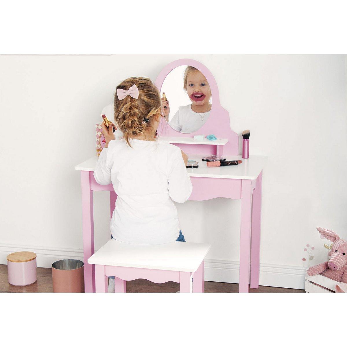 Kinderkaptafel Jasmijn - roze/wit - FamilyStuff