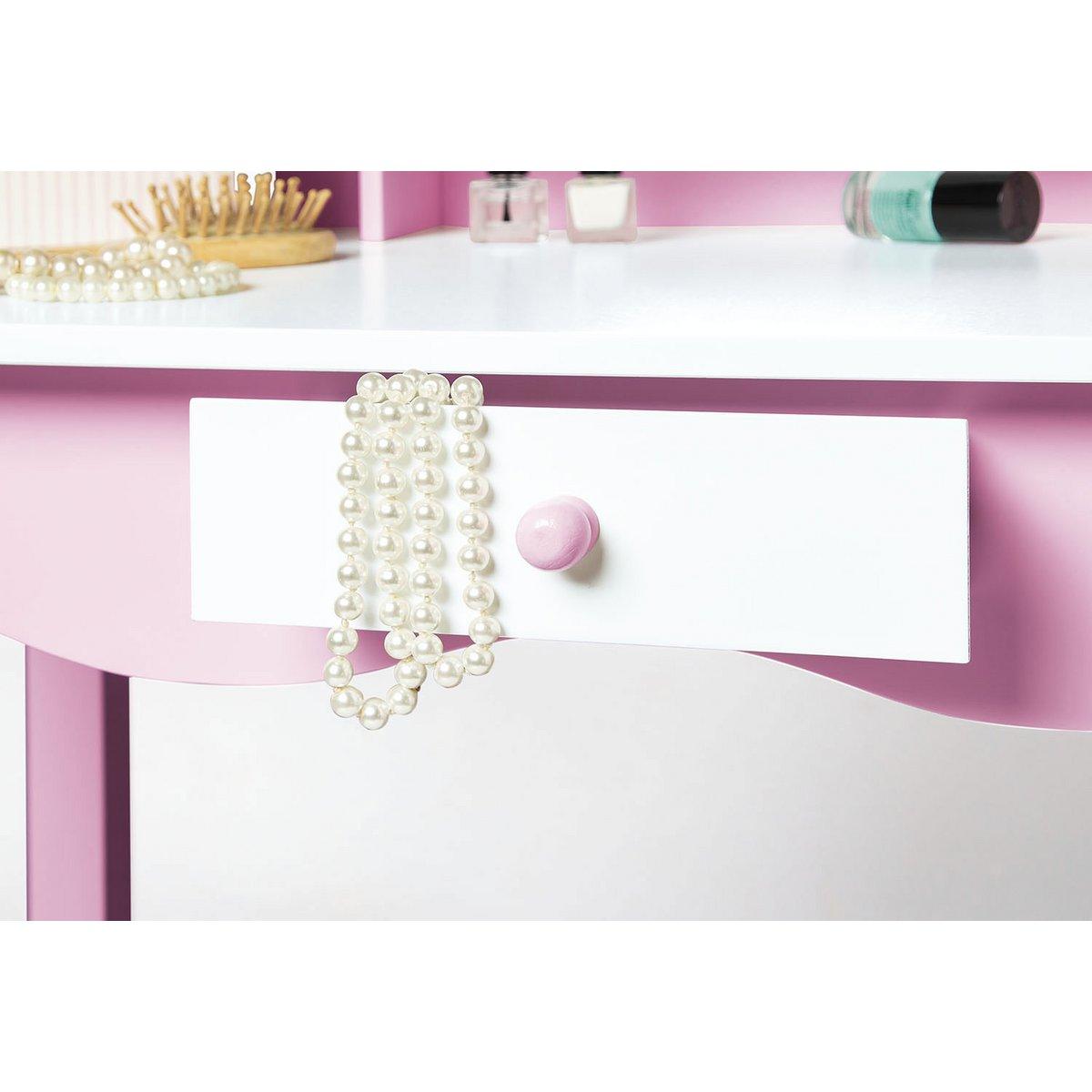 Kinderkaptafel Jasmijn - roze/wit - FamilyStuff