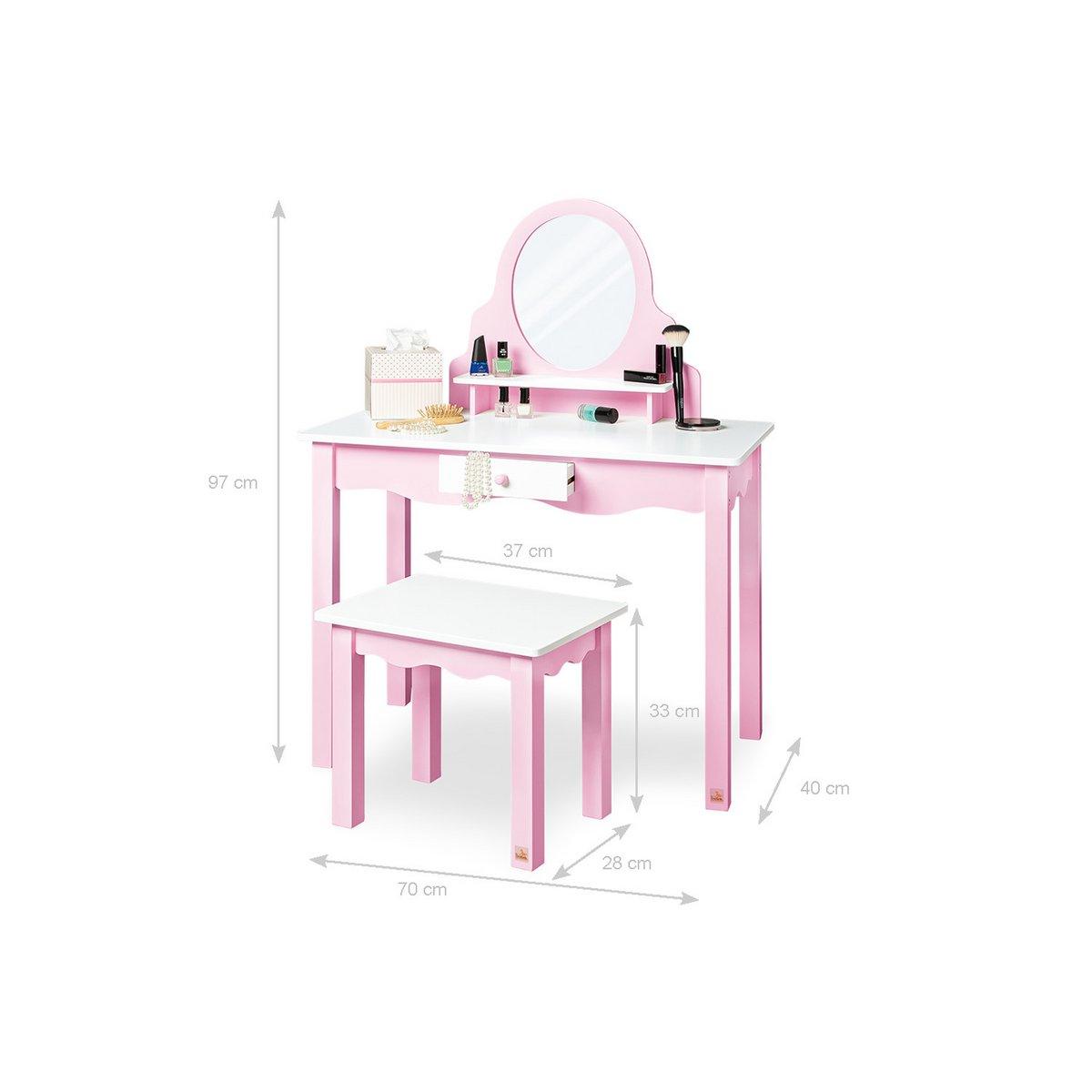 Kinderkaptafel Jasmijn - roze/wit - FamilyStuff