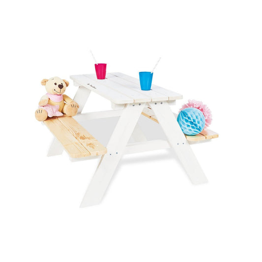 Kinderpicknicktafel Nicki – Witte 4 - zitter voor Buiten - FamilyStuff