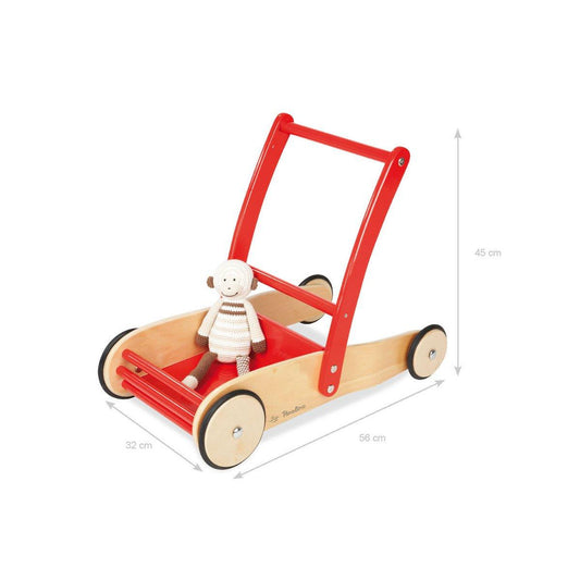 Leren rollator 'Uli', rood - FamilyStuff