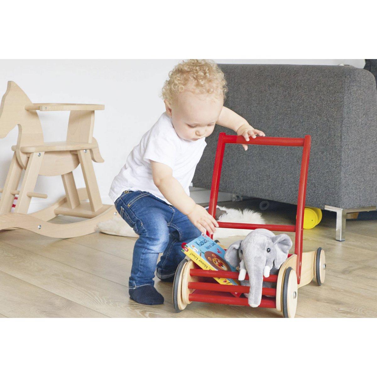Leren rollator 'Uli', rood - FamilyStuff