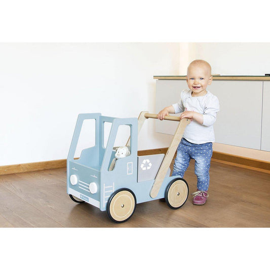 Loopwagen Fred - blauw met kiepbak - FamilyStuff