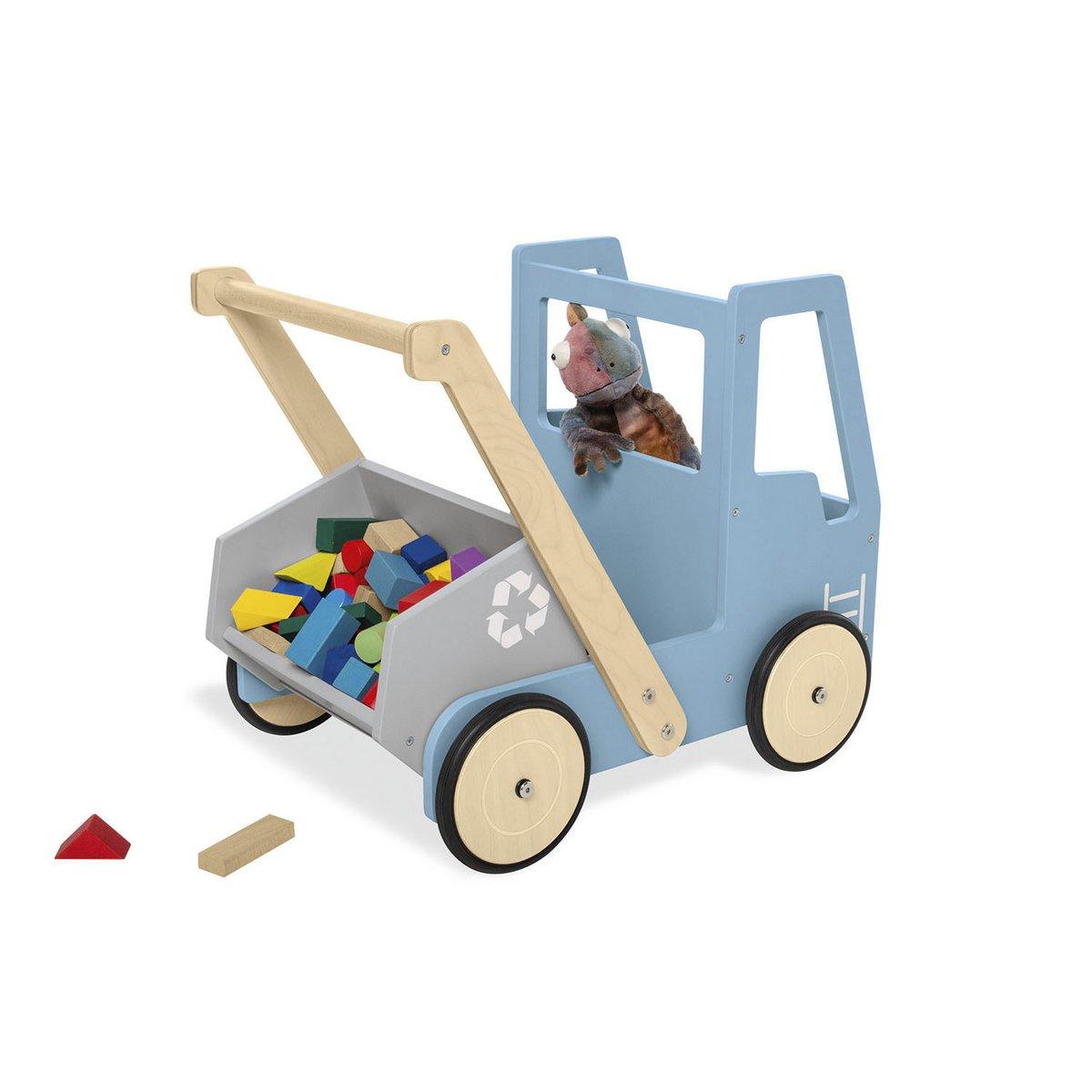 Loopwagen Fred - blauw met kiepbak - FamilyStuff