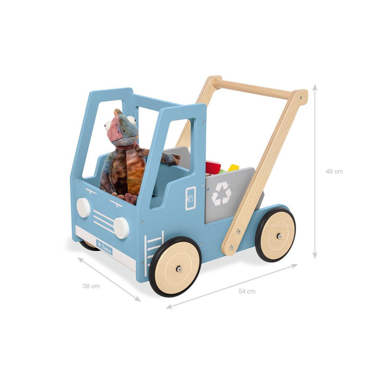 Loopwagen Fred - blauw met kiepbak - FamilyStuff