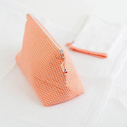 Gingham toilettas van biologisch katoen - FamilyStuff