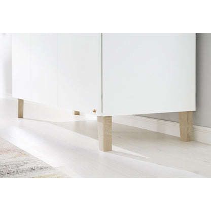Babykamer 'lumi' 3 delig – Tijdloos design met extra ruimte en warme houtaccenten