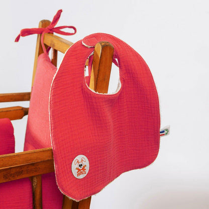 Slabbetje van biologisch katoen - rood - FamilyStuff