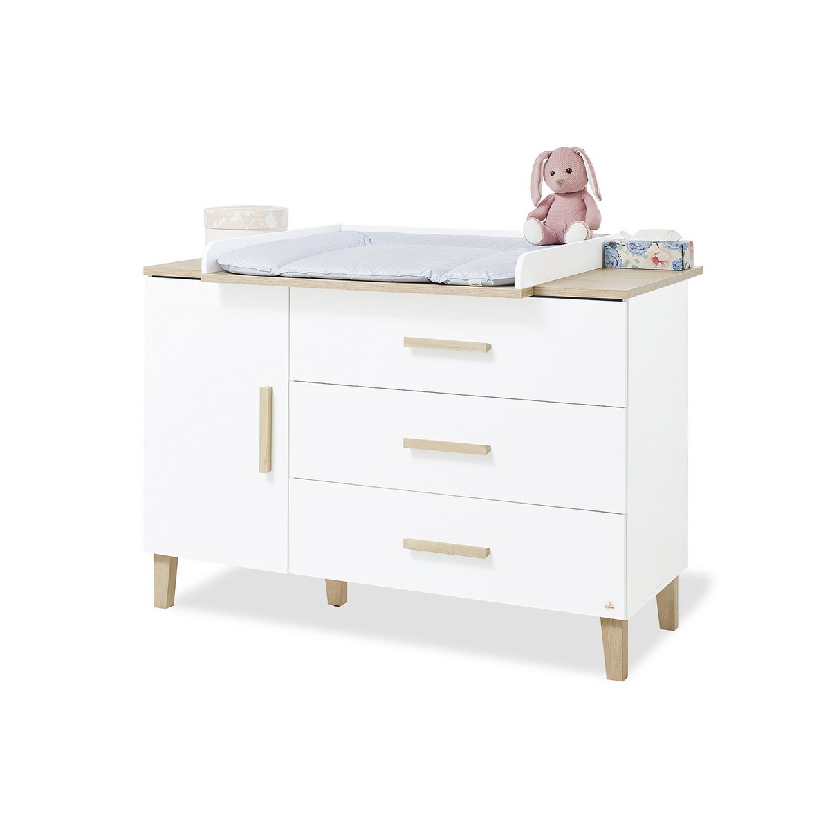 Babykamer 'lumi' 3 delig – Tijdloos design met extra ruimte en warme houtaccenten