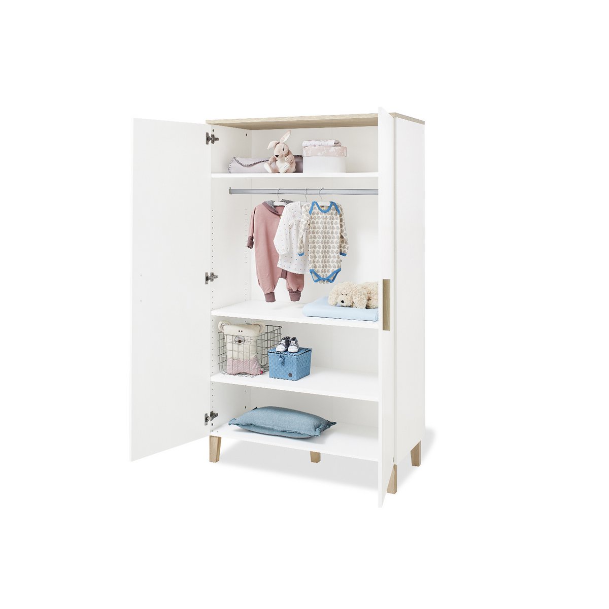Babykamer 'lumi' 3 delig – Tijdloos design met extra ruimte en warme houtaccenten