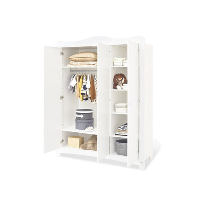 Babykamer Florentina wit: ledikant, extra brede commode en grote kledingkast - FamilyStuff