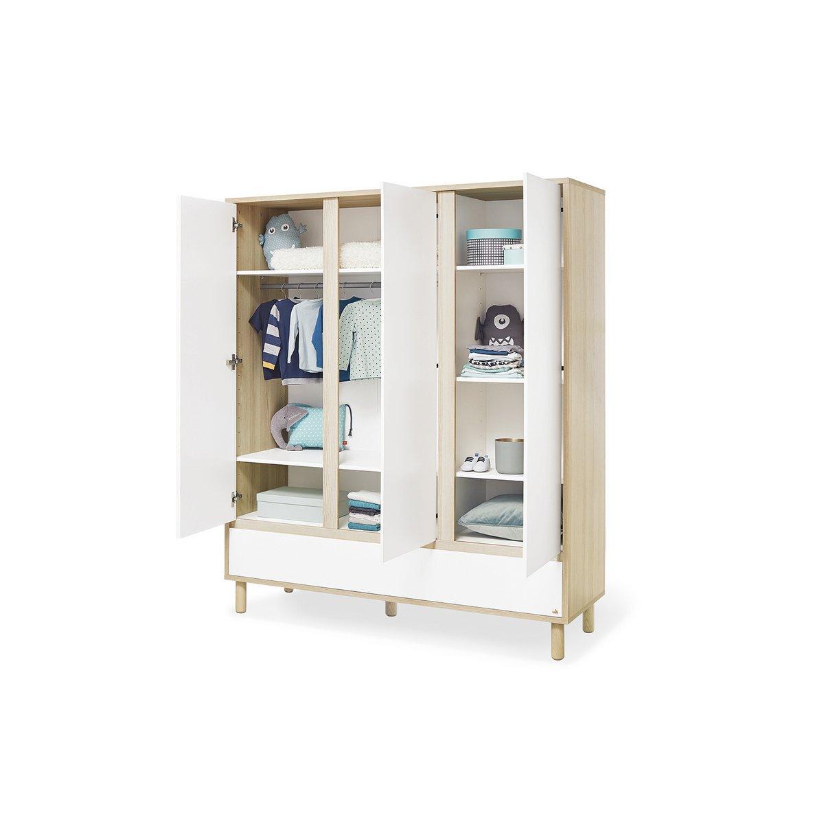 Babykamer Flow: ledikant, commode en 3 - deurs Kledingkast - FamilyStuff