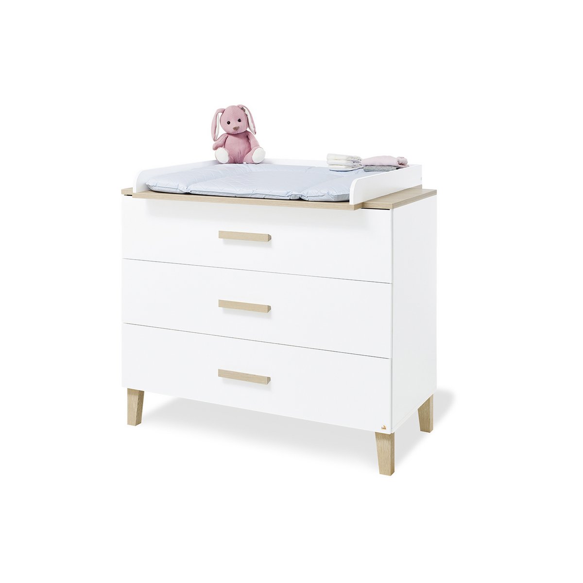 Babykamer Set Lumi - 3 - delig: Ledikant, Brede Commode & Grote Kledingkast - FamilyStuff