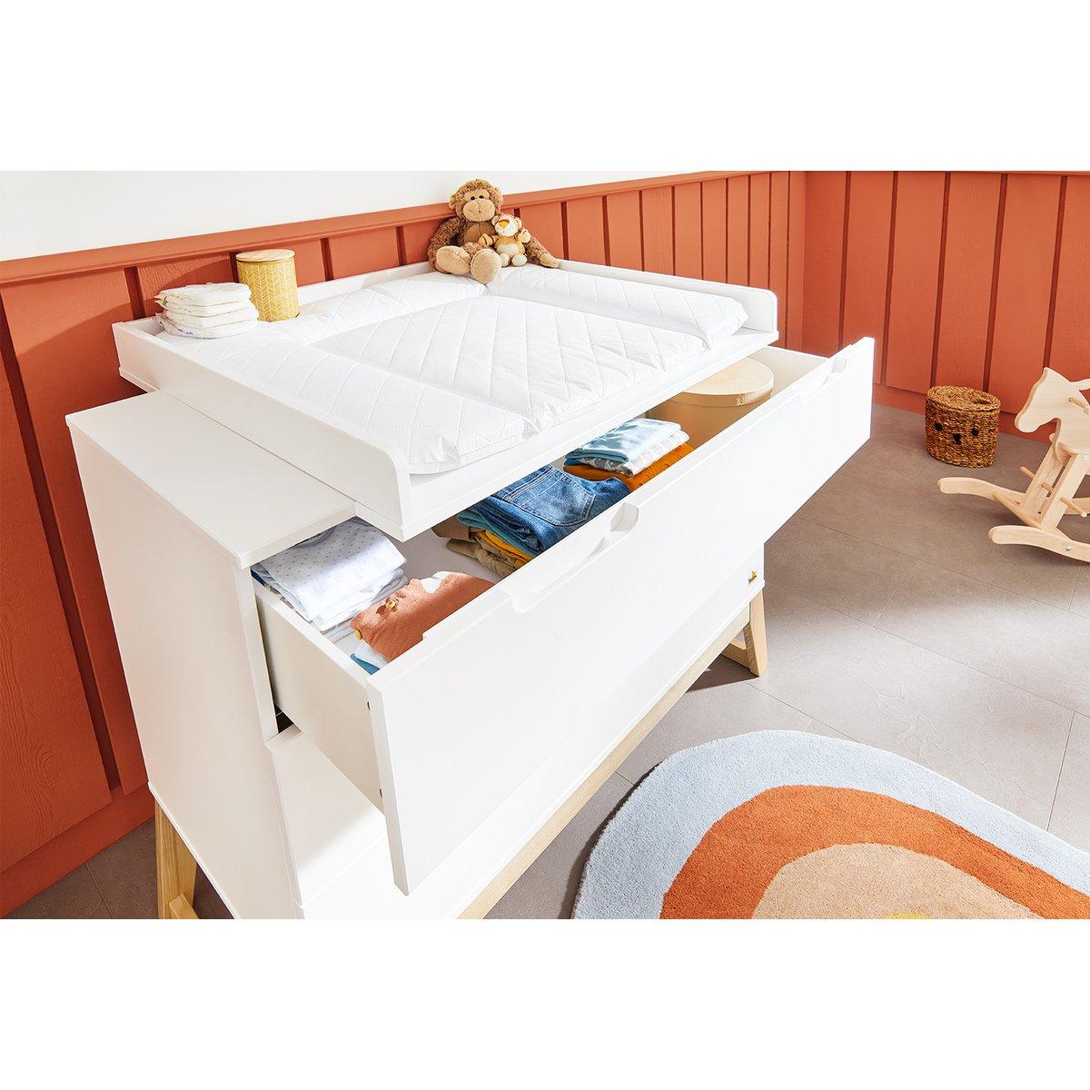 Babykamerset Bridge – Ledikant, Brede Commode, 3 - Deurs Kledingkast - FamilyStuff