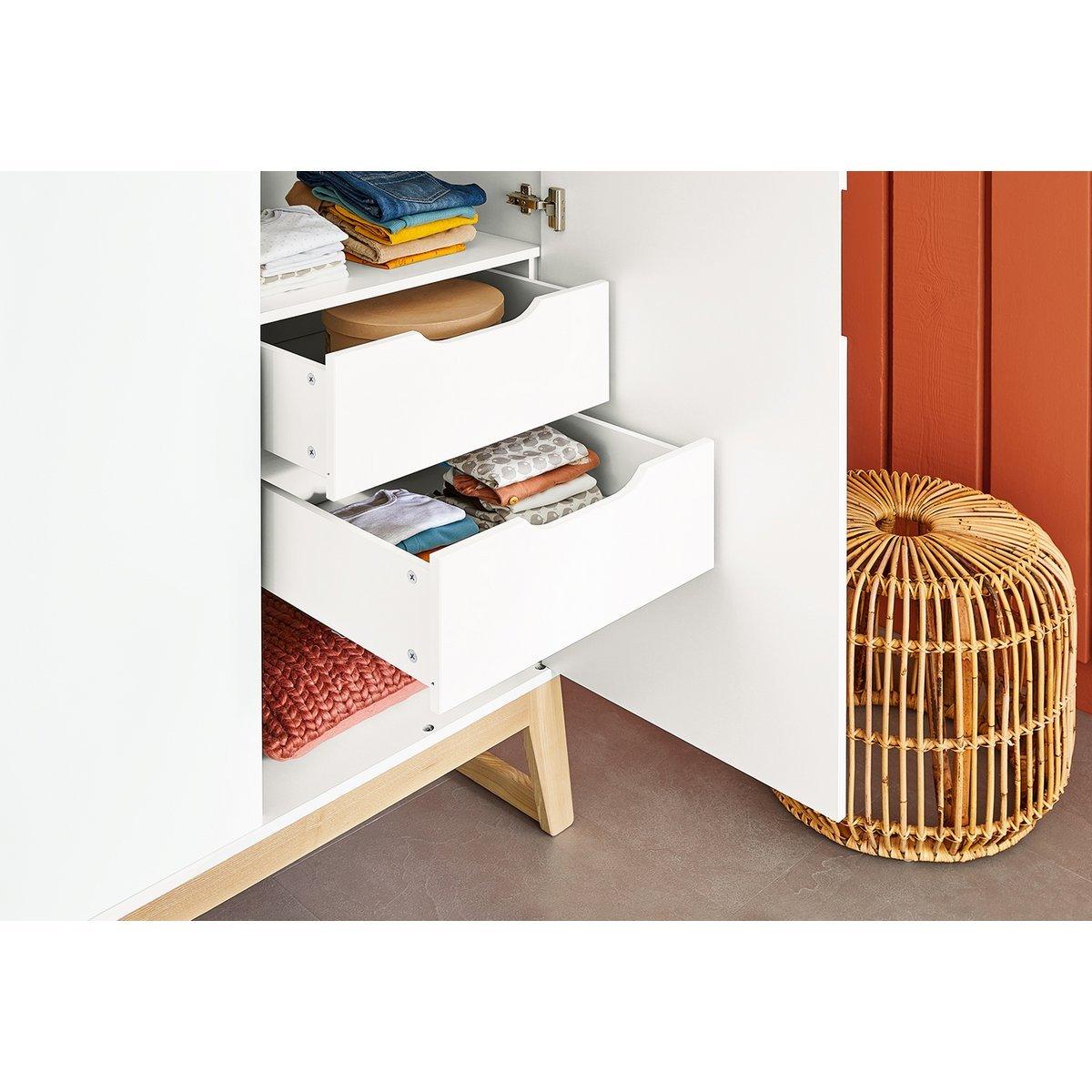 Babykamerset Bridge – Ledikant, Brede Commode, 3 - Deurs Kledingkast - FamilyStuff