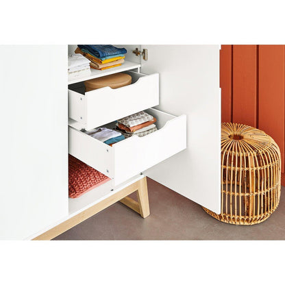 Babykamerset Bridge – Ledikant, Brede Commode, 3 - Deurs Kledingkast - FamilyStuff