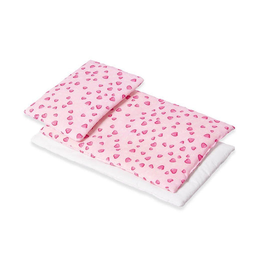 Beddengoedset voor poppenbedjes - roze, 3 delig - FamilyStuff