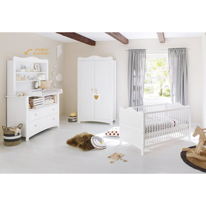 Complete babykamer set Florentina extra breed - Wit met ledikant, extra brede commode & kledingkast - FamilyStuff