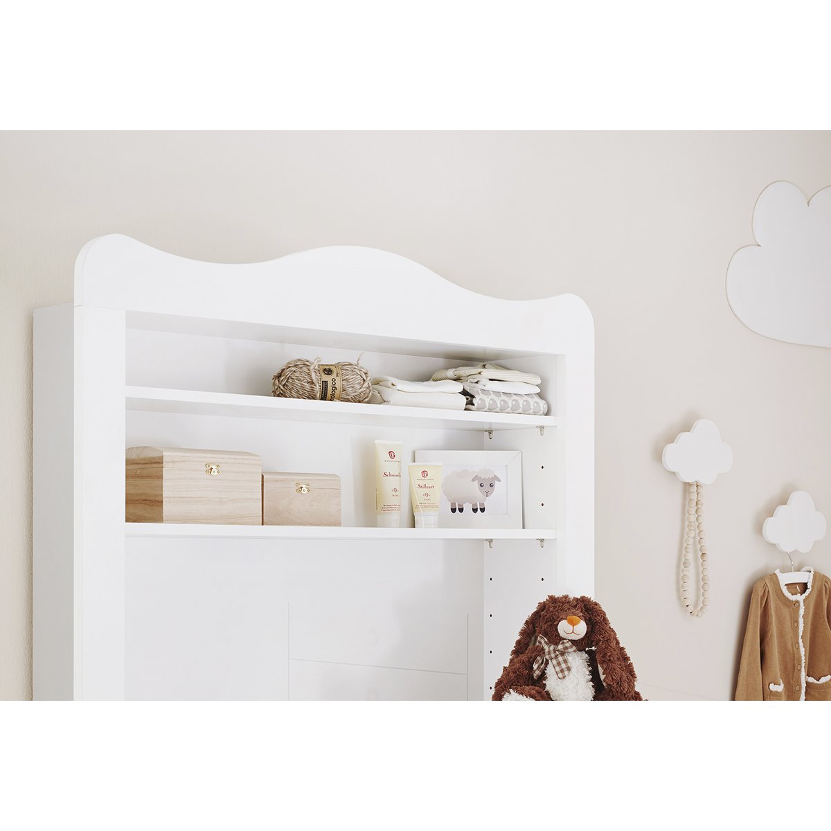 Complete babykamer set Florentina extra breed - Wit met ledikant, extra brede commode & kledingkast - FamilyStuff