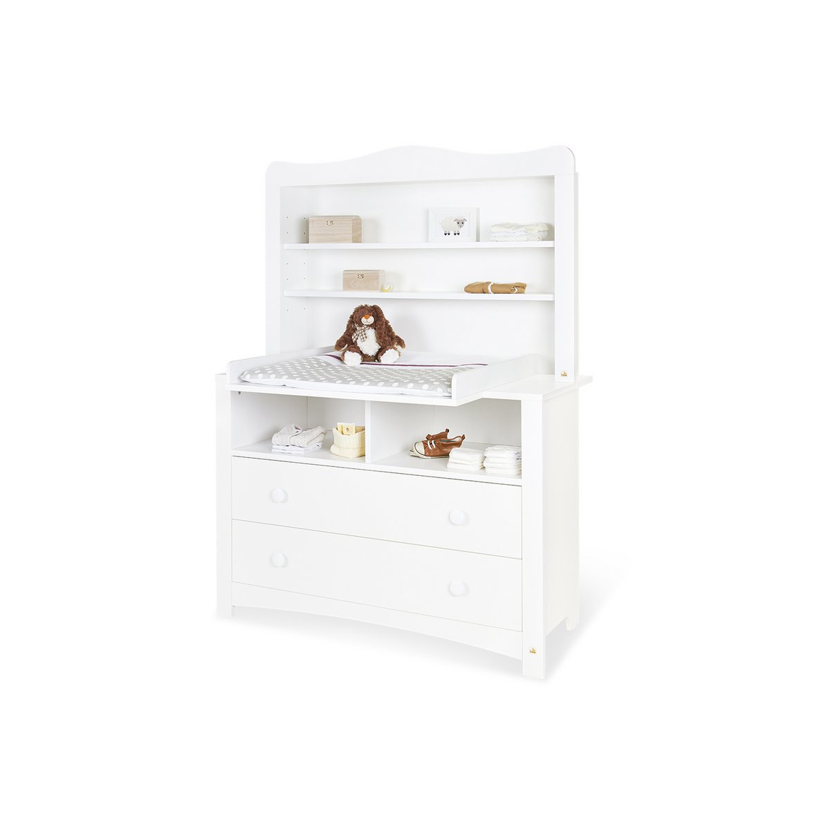 Complete babykamer set Florentina extra breed - Wit met ledikant, extra brede commode & kledingkast - FamilyStuff