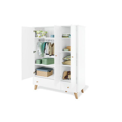 Complete babykamer set Pan extra breed groot - Wit met ledikant, commode & kledingkast - FamilyStuff