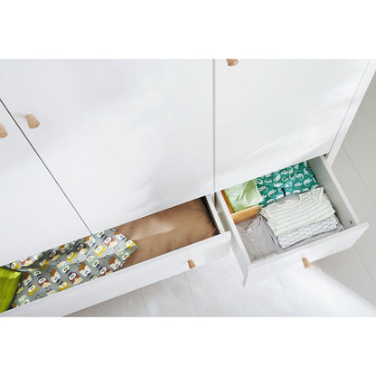 Complete babykamer set Pan extra breed groot - Wit met ledikant, commode & kledingkast - FamilyStuff
