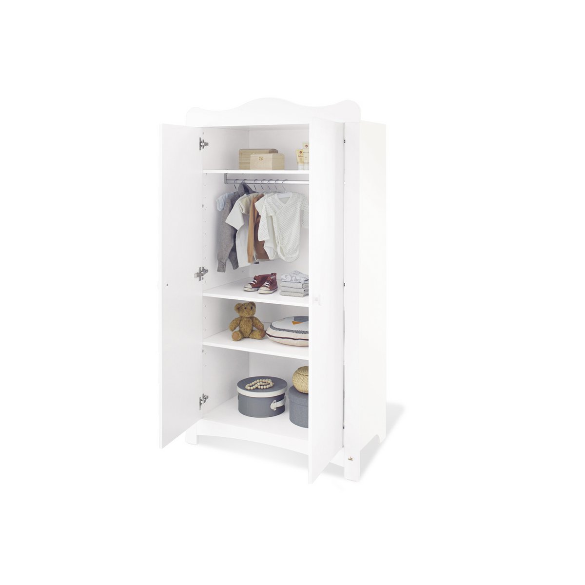 Complete babykamer set Florentina extra breed - Wit met ledikant, extra brede commode & kledingkast