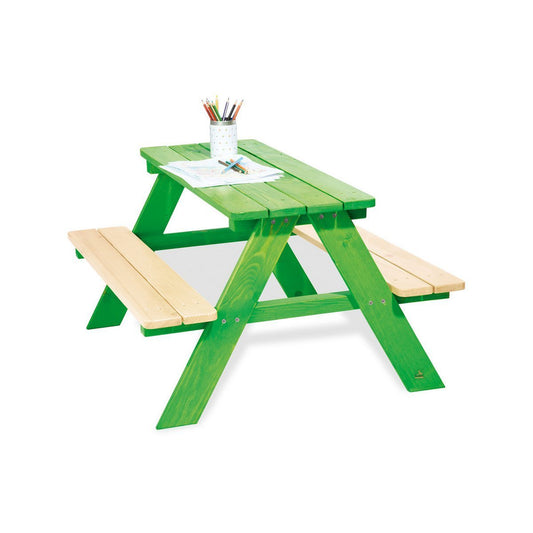 Houten Picknicktafel voor Kinderen – Nicki 4 - zits Groen - FamilyStuff