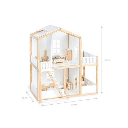Houten poppenhuis wit - FamilyStuff