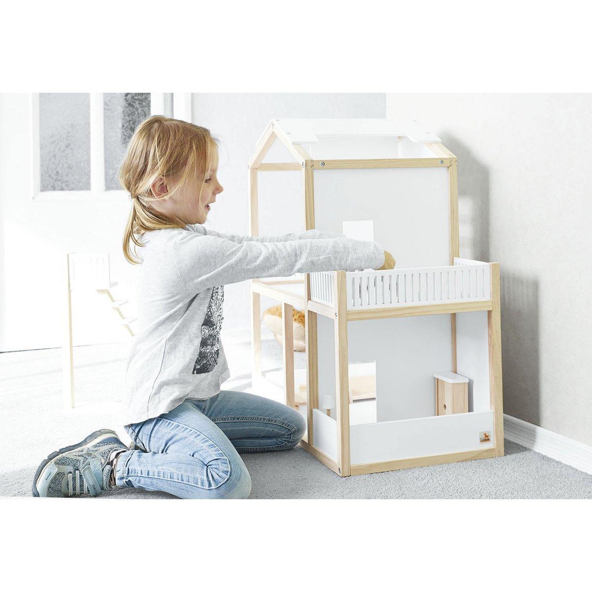Houten poppenhuis wit - FamilyStuff
