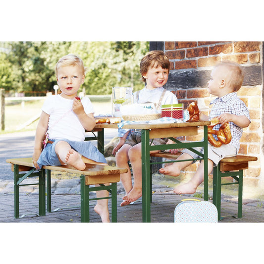 Kinder picknickset Sepp – houten tafel en bankjes voor buitenplezier - FamilyStuff