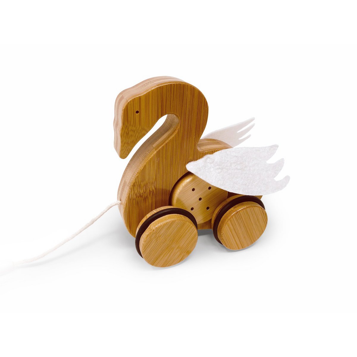 Kinderfeets bamboe trekfiguur Zwaan op=op - FamilyStuff