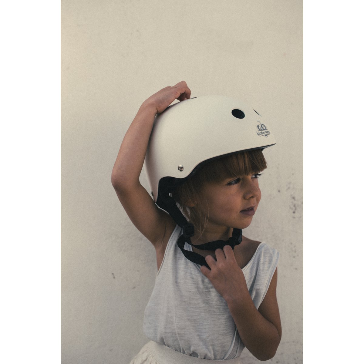 Kinderfeets kinderhelm voor op de fiets / fietshelm voor kinderen - mat wit - FamilyStuff