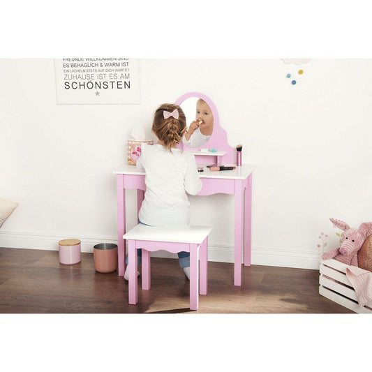Kinderkaptafel Jasmijn - roze/wit - FamilyStuff