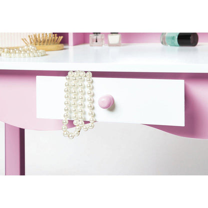 Kinderkaptafel Jasmijn - roze/wit - FamilyStuff