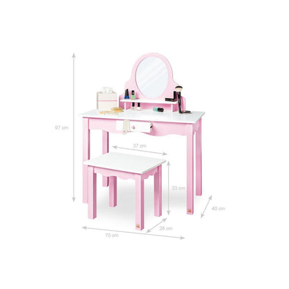 Kinderkaptafel Jasmijn - roze/wit - FamilyStuff