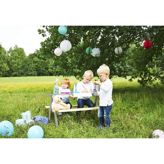 Kinderpicknickbank Nicki – Grijze Buitenbank voor Kinderen - FamilyStuff