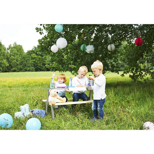 Kinderpicknickbank Nicki – Grijze Buitenbank voor Kinderen - FamilyStuff